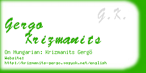 gergo krizmanits business card